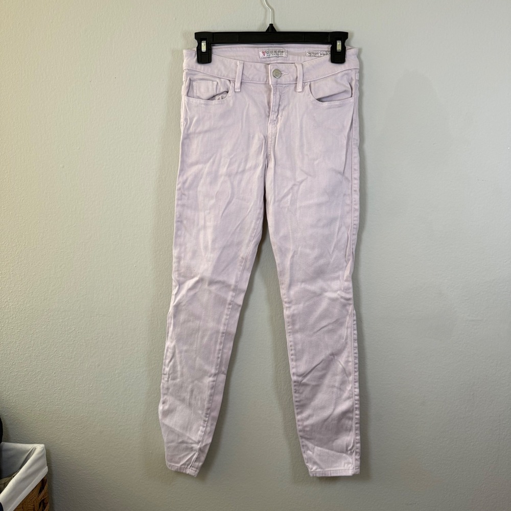 Guess Brittney Skinny Ankle Jeans Womens Size 27 Light Pink Stretch‎ Denim